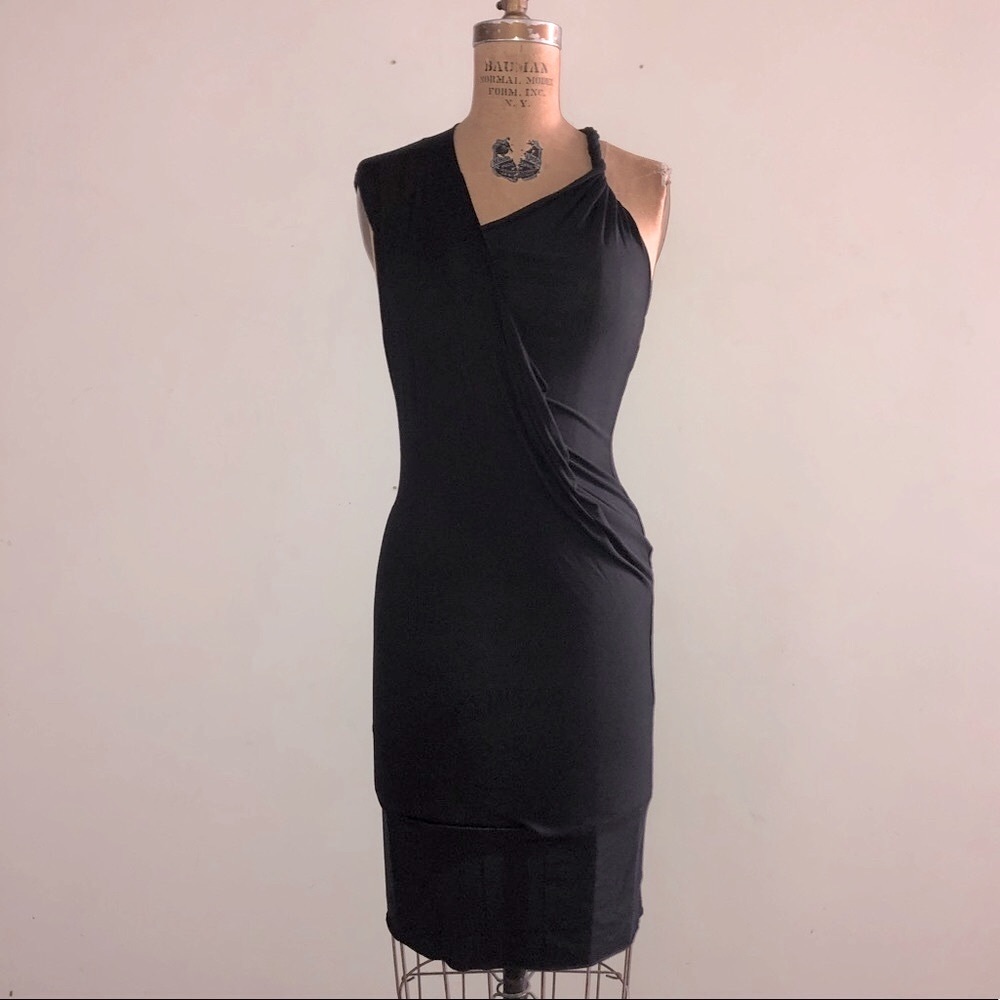 BENETTON] Black Modal Sexy Party Mini Body con Dress